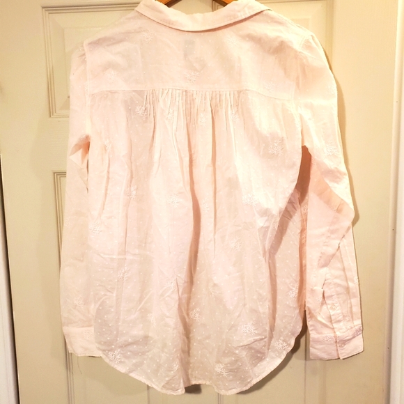 Floral GAP Light Pink Half-Button Up Shirt - Picture 2 of 3